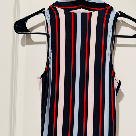 RACHEL Rachel Roy Asymmetrical Striped Dress in Black, Red, and White - Picture 8 of 11